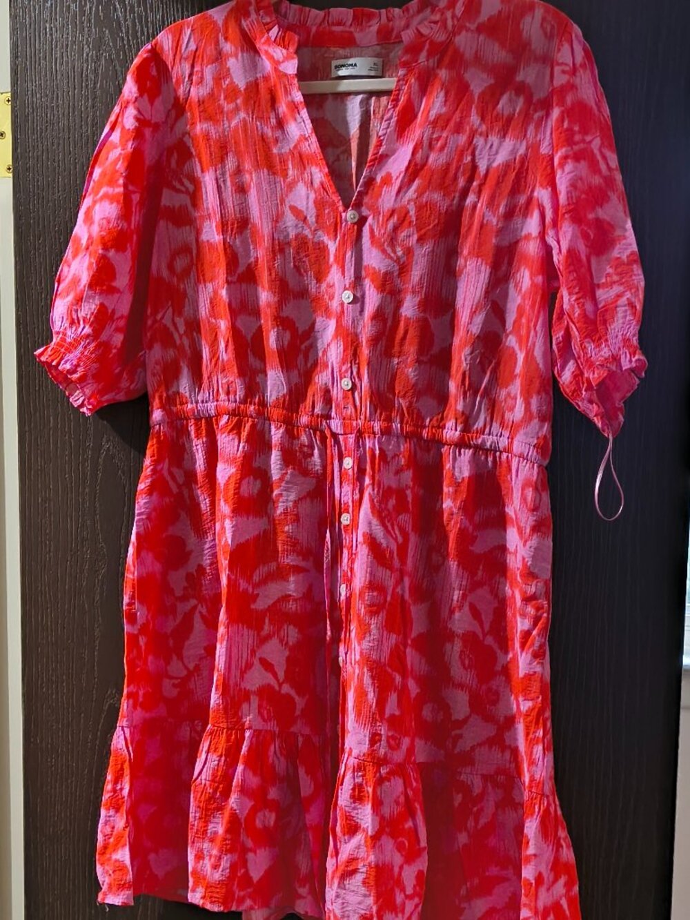 Women's Sonoma Goods For Life® Ruffle Collar Tie Waist Dress